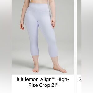 Lavender Cropped Lululemon Align Leggings